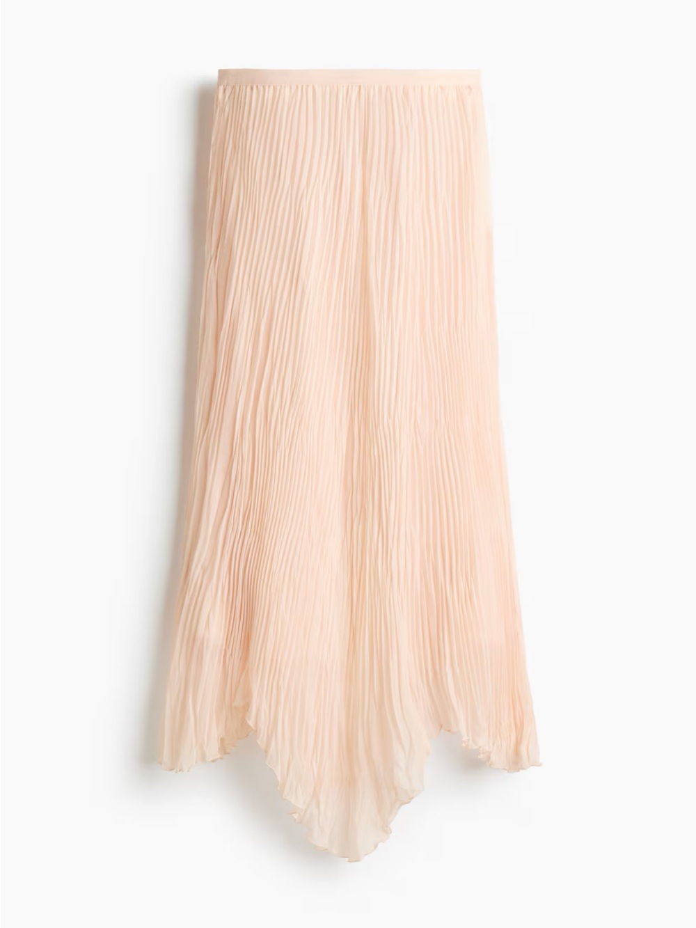 Pleated Handkerchief Hem Maxi Skirt - Cream Blush - Picture 1 of 4